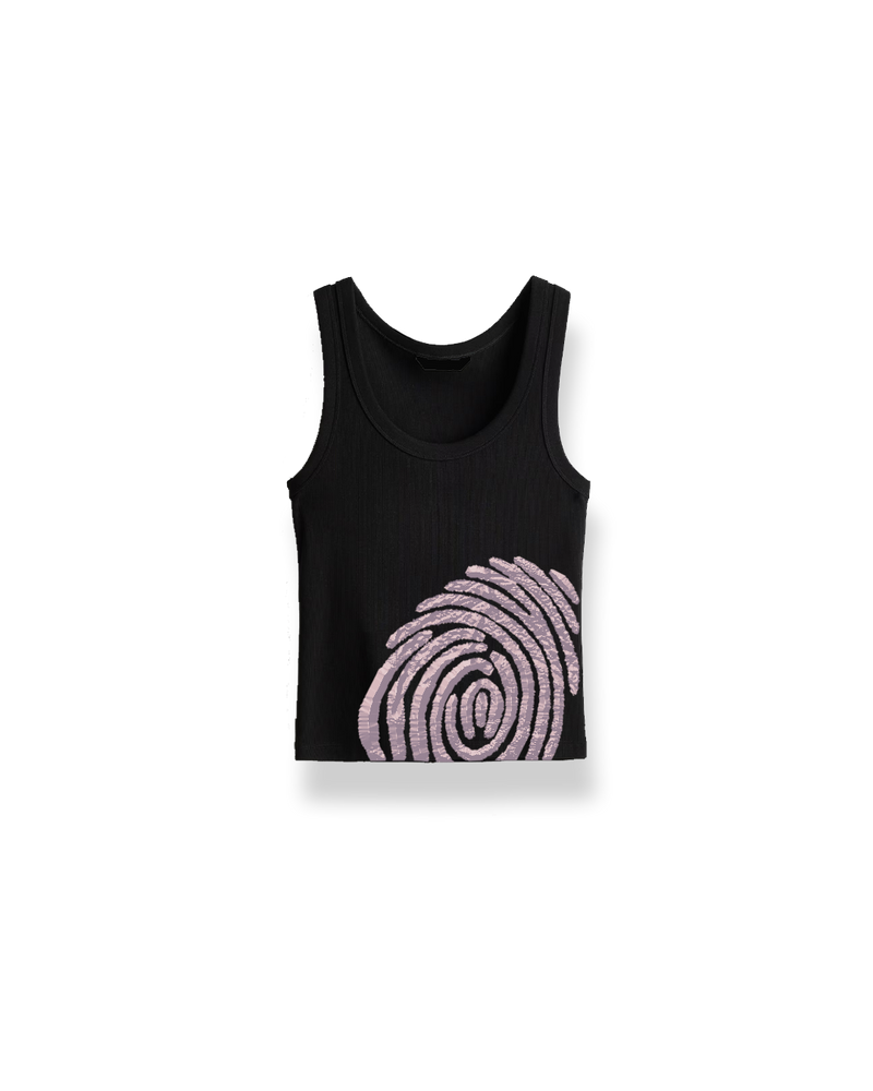 Ribbed Identity Tank Top Pink Diamond Lace
