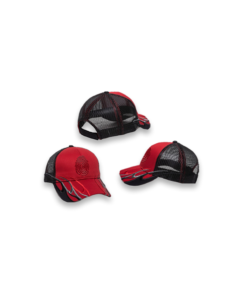 "In & Out" flame hat Blood Red