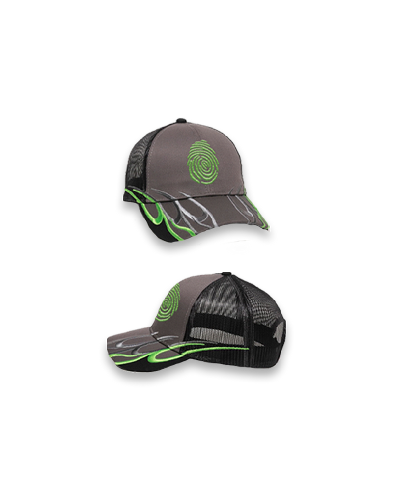 "In & Out" flame Hat Slime green