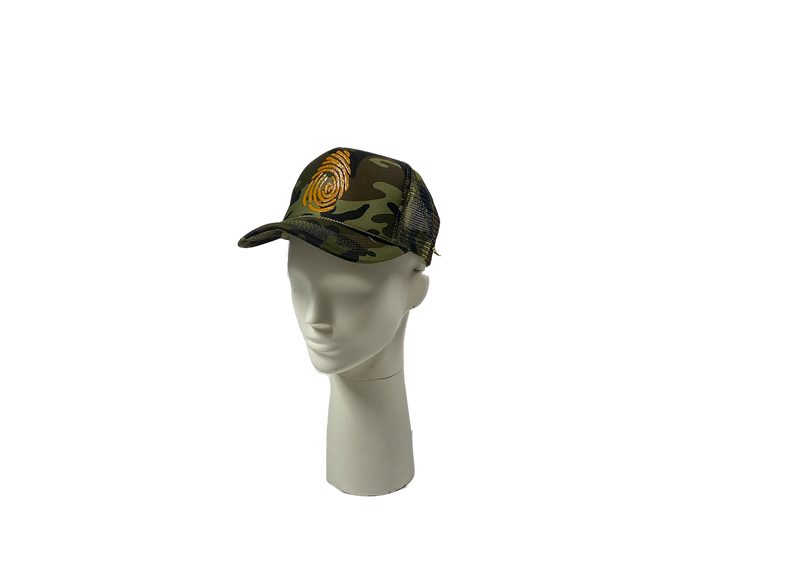 Identity Hat -  Green Camo and Orange