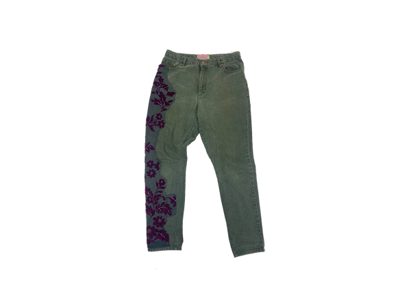 Identity Bezel Lace Jeans - Moss green | Size - Men 30 / Women 15