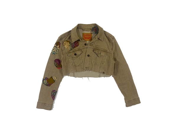 Wounded Heart Crop Jacket - Wheat | Size: Small