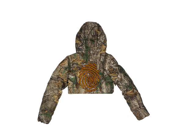 Identity Love Puffer Crop Jacket - Woodland Camo | Size - Small (S)