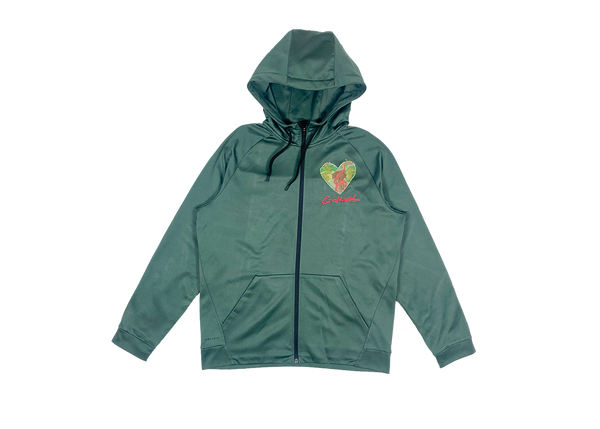 Identity Love Zip Hoodie - Forest Green | Size - Large (L)