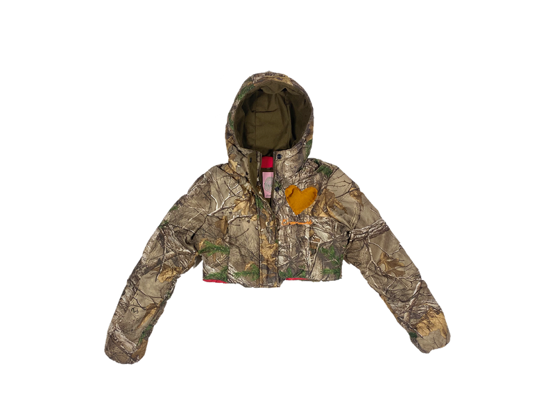 Identity Love Puffer Crop Jacket - Woodland Camo | Size - Small (S)