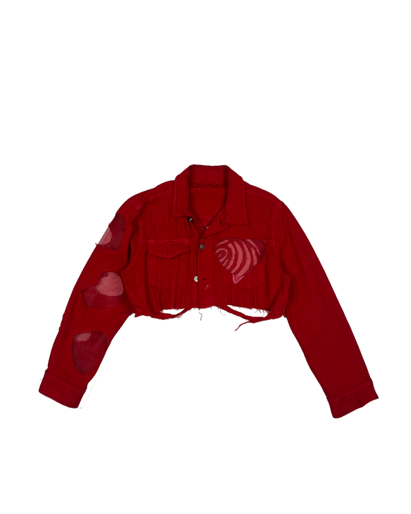 Open Hearted crop jacket - Ruby Red | Size M