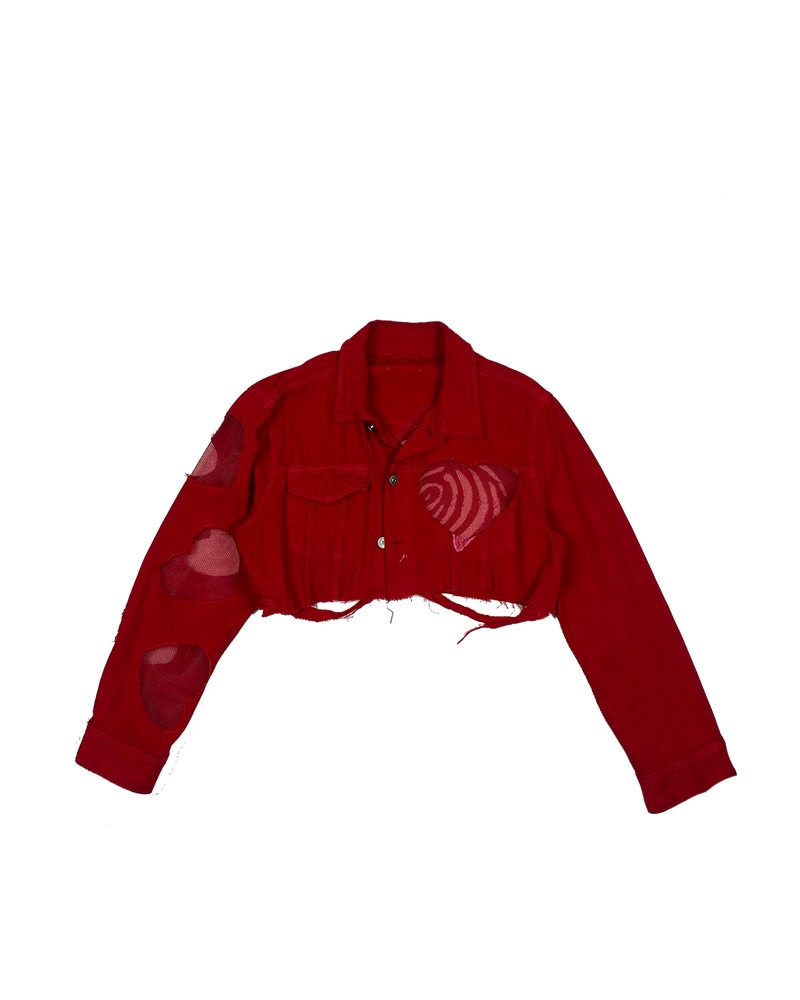 Open Hearted crop jacket - Ruby Red | Size M